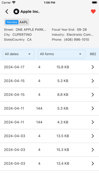 Finance Reports Screenshot