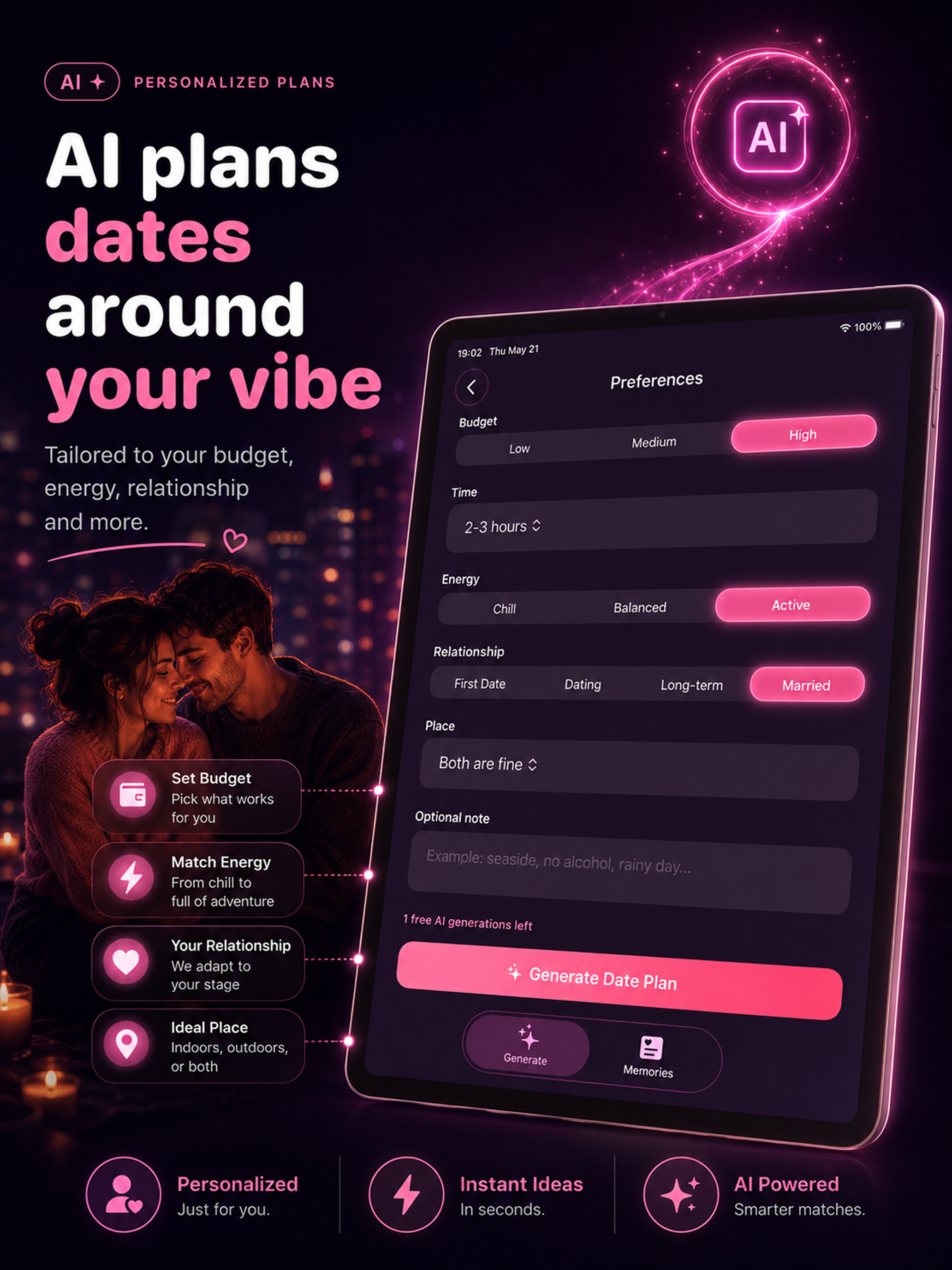 AI Date Idea Generator Planner