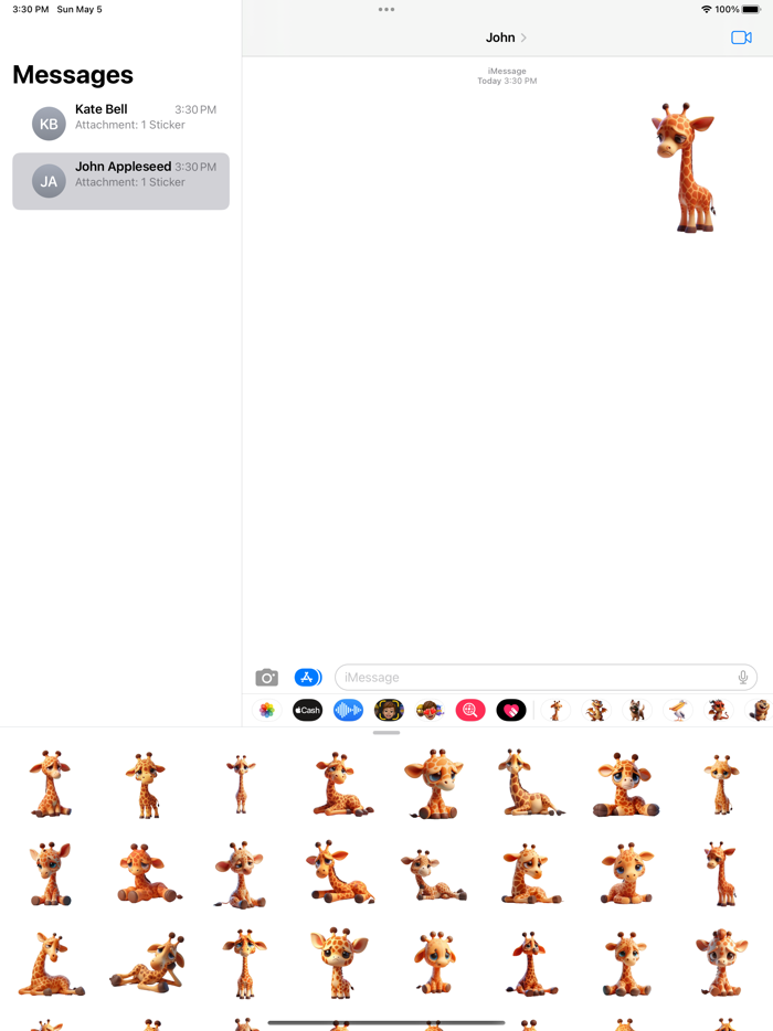 Sad Giraffe Stickers
