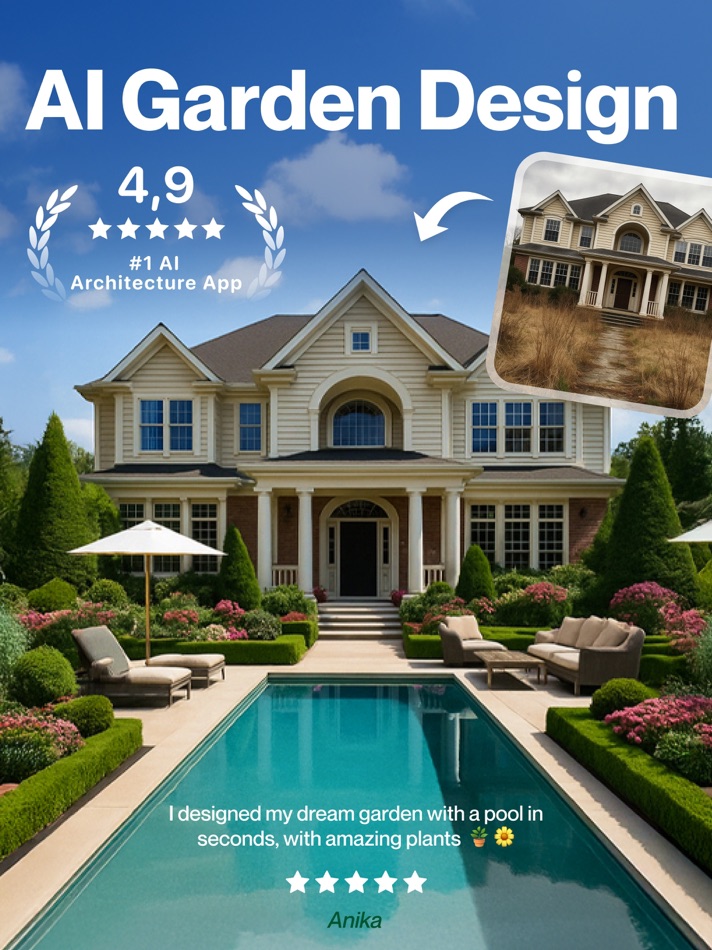 #1. AI Garden Design: Landscape AI (iOS) 由: MOBIVERSITE YAZILIM BILISIM REKLAM VE DANISMANLIK HIZMETLERI SANAYI TICARET LIMITED STI
