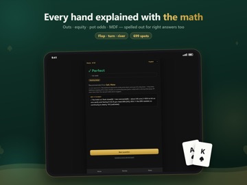 PostFlop GTO Poker Trainer iPad screenshot