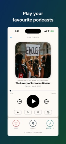 LISTND - Podcast Player iPhone screenshot