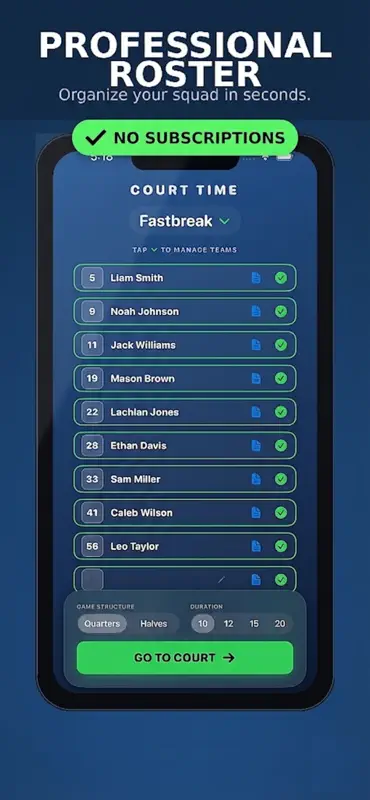 Court Time Basketball Subs App screenshot 1 of 4