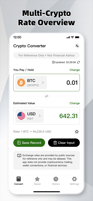 Crypto Converter : Unit Tool Screenshot 1 of 3