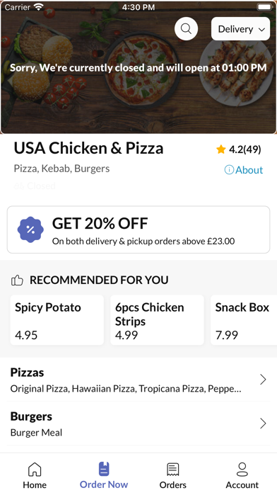 USA Chicken & Pizza Screenshot