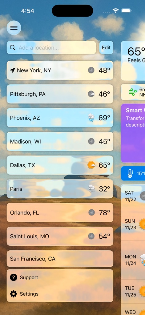 Forecast Bar - Weather + Radar - Weather App | MWM