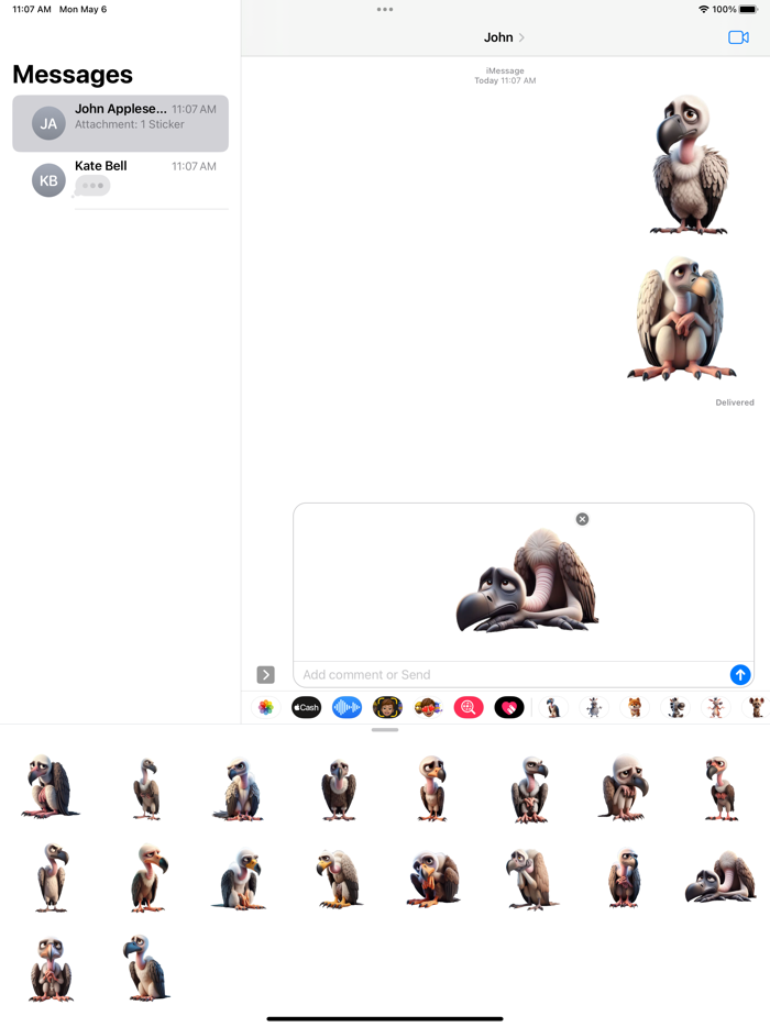 Sad Vulture Stickers