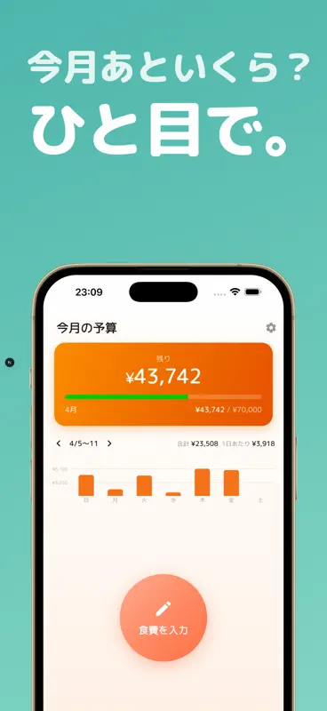 食費管理 -「食費」専用の家計簿 -らくらく生活費予算管理 screenshot 3 of 6