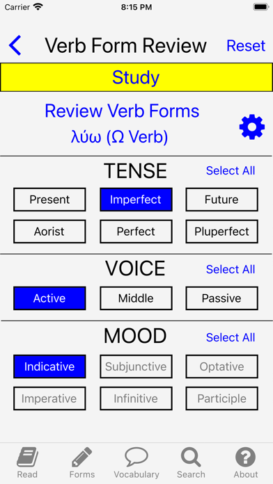 Greek New Testament Study App Screenshot
