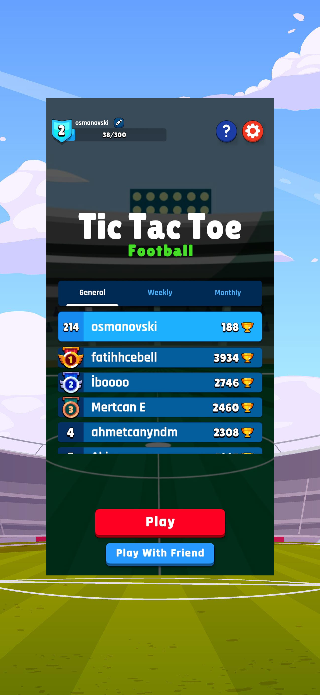 Tic Tac Toe - Football