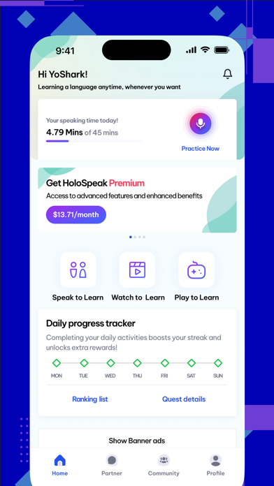 Screenshot #1 pour Holo Speak - Language Exchange