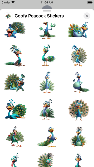Screenshot 2 of Goofy Peacock Stickers App