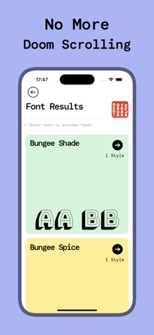 Font Finder: Fontastic iPhone screenshot