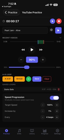 Guitar Practice Journal iPhone screenshot