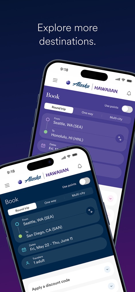 Alaska Hawaiian - 旅の計画