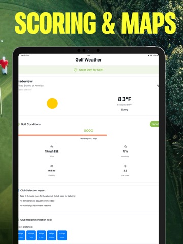 Golf－GPS・Maps & Tracker・Stats iPad screenshot
