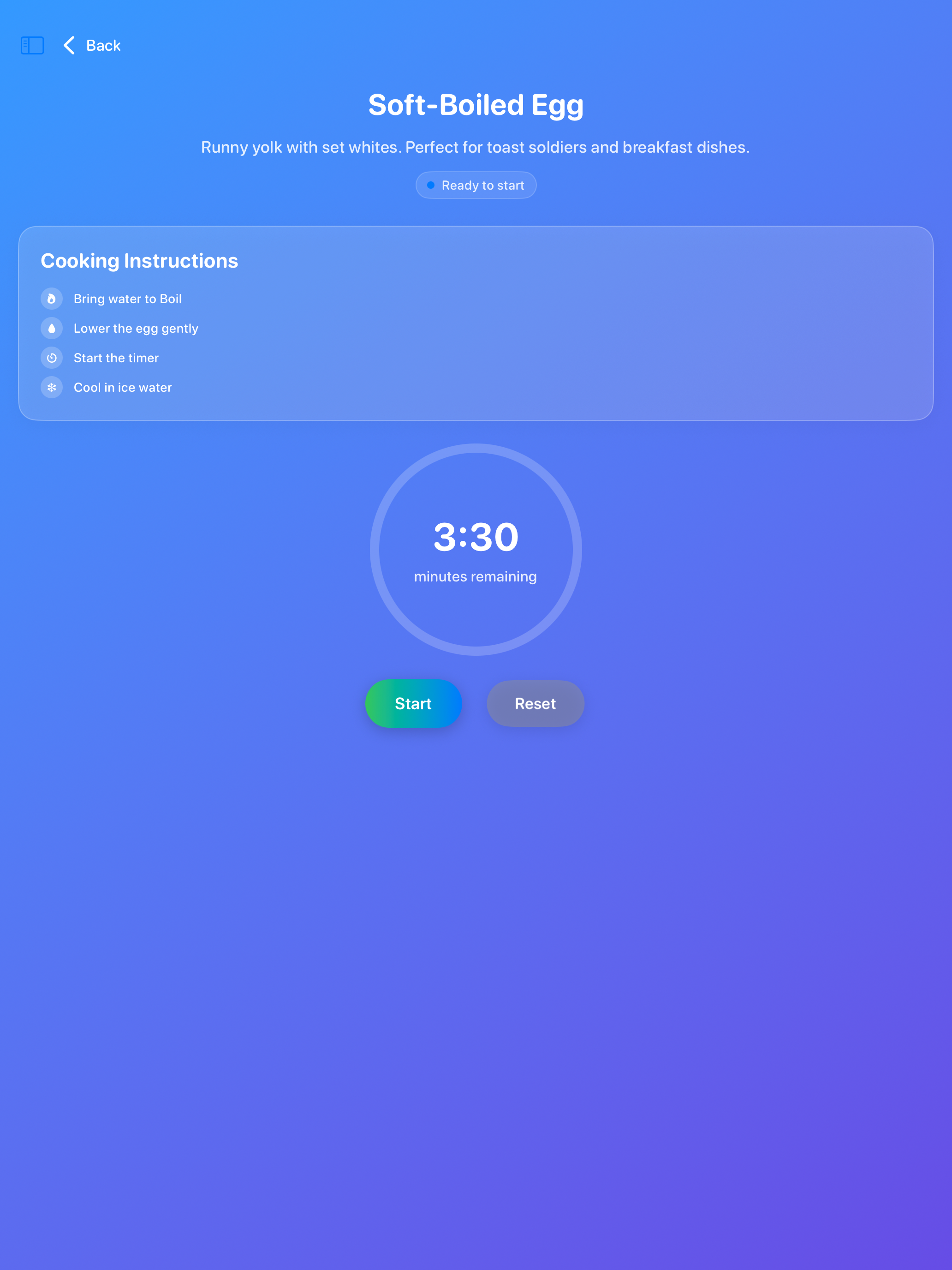 Perfect Egg Timer App