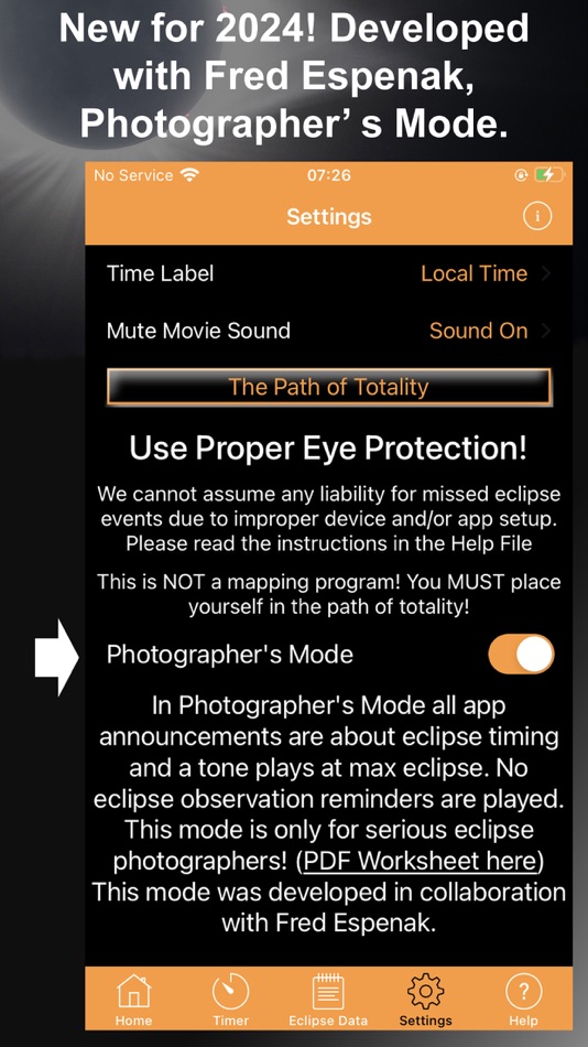 #5. Solar Eclipse Timer (iOS) 由: Foxwood Astronomy, LLC.