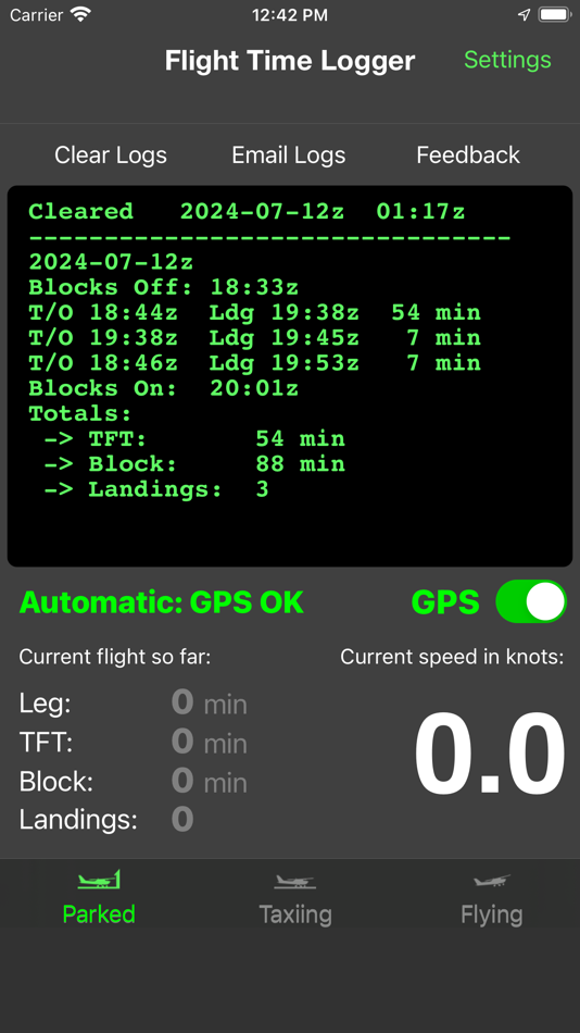 #1. Flight Time (iOS) Podle: Ganymed Stanek