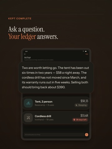 Kept: Things You Own iPad screenshot
