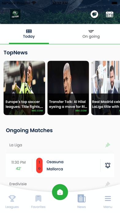 FootyGoal: Football Live Screenshot