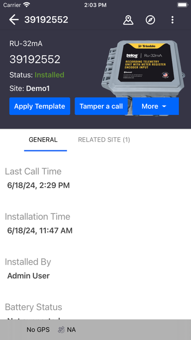 Badger Meter Remote Monitoring Screenshot