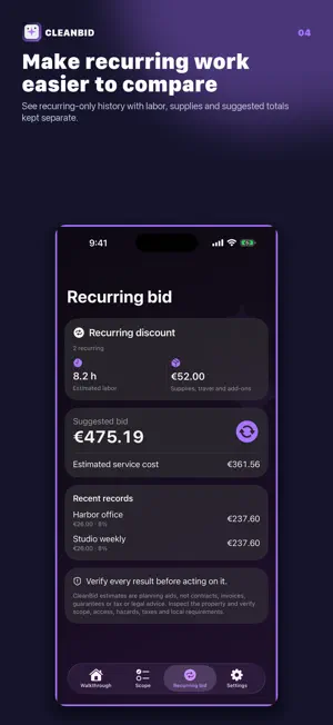 CleanBid: Cleaning Estimate screenshot 4