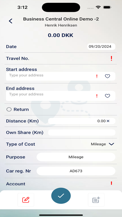 Navidoc Mileage Screenshot