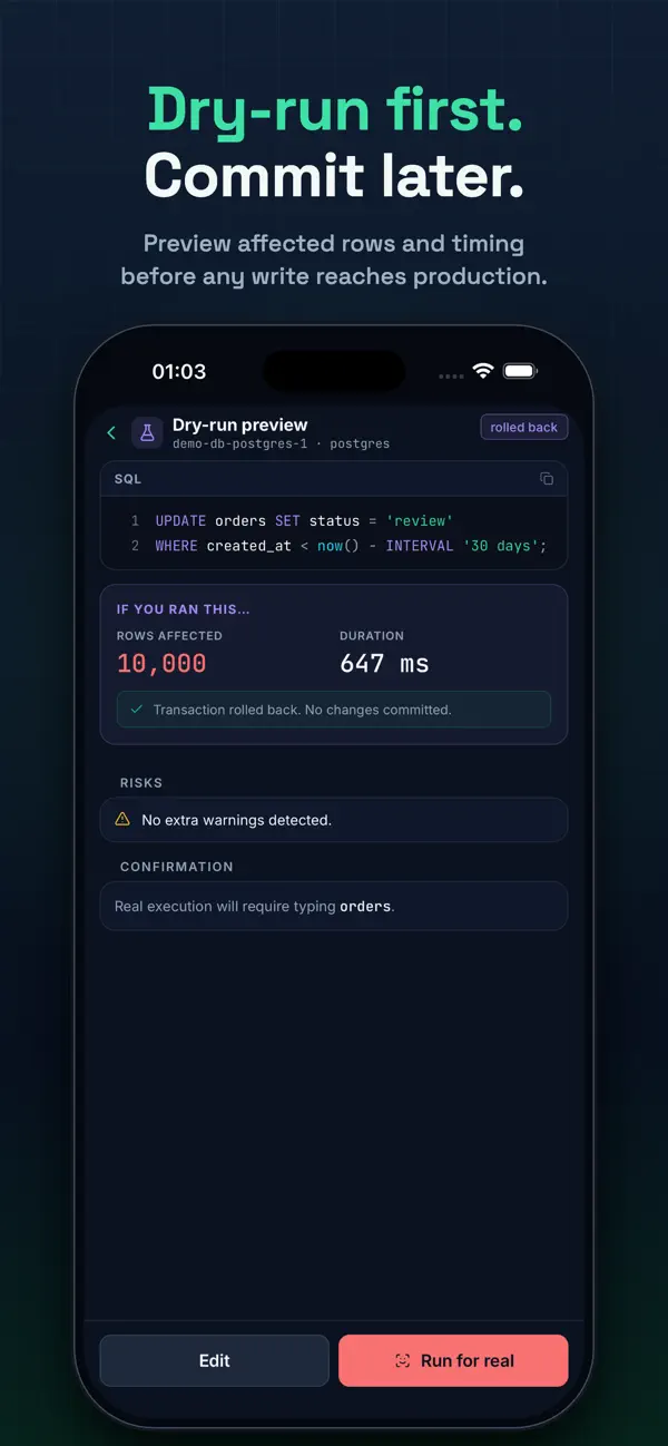 #4. DBPort: Modern Database Client (iOS) Ved: Mansur Tauken