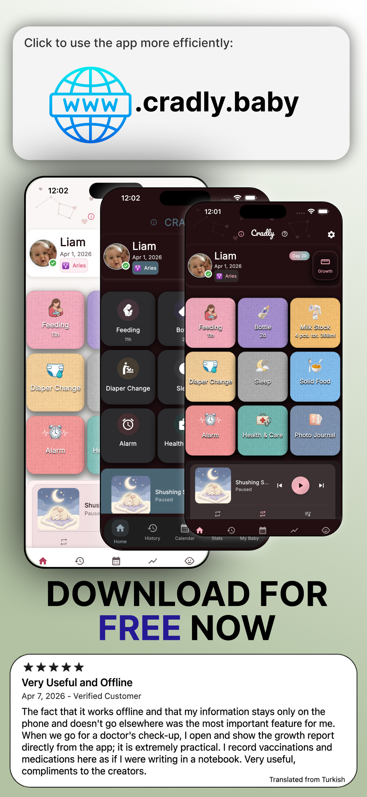 Cradly: Baby Tracker & Log screenshot 9