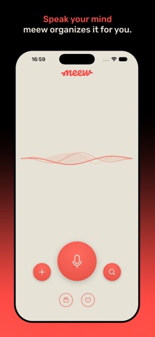 meew – AI voice notes iPhone screenshot