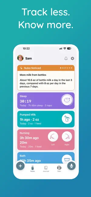 Baby Tracker: Nubo Newborn Log screenshot 1