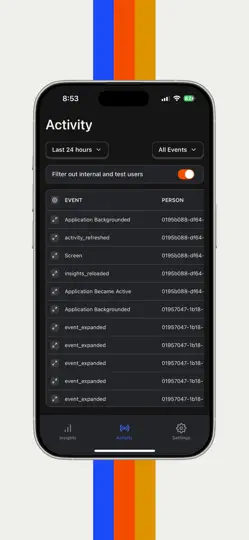 Captura de pantalla de HogLite — PostHog Mobile App en iPhone 1