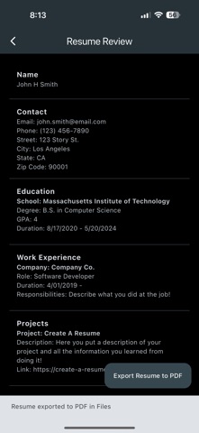 Create a Resume Screenshot 9 of 9