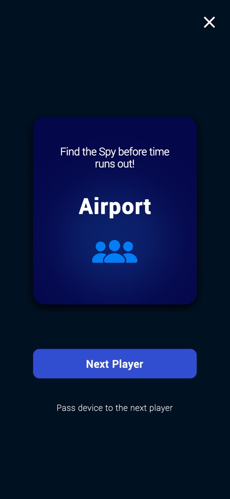 Impostor Challenge: Guess Who - A tela apresenta o objetivo do jogo destacado, convidando os jogadores a "Find the Spy before time runs out!", e exibe a palavra secreta do round claramente na parte central.