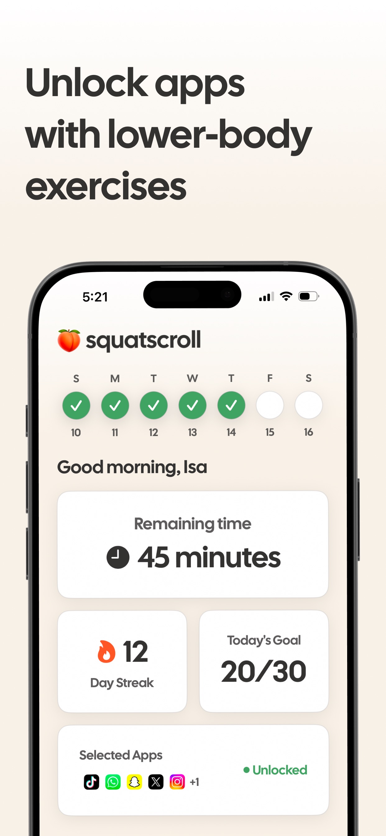 Screenshot 1 of squatscroll - exercise & focus