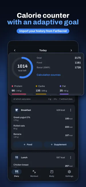 GiFit: Workout & Calorie Log screenshot 1
