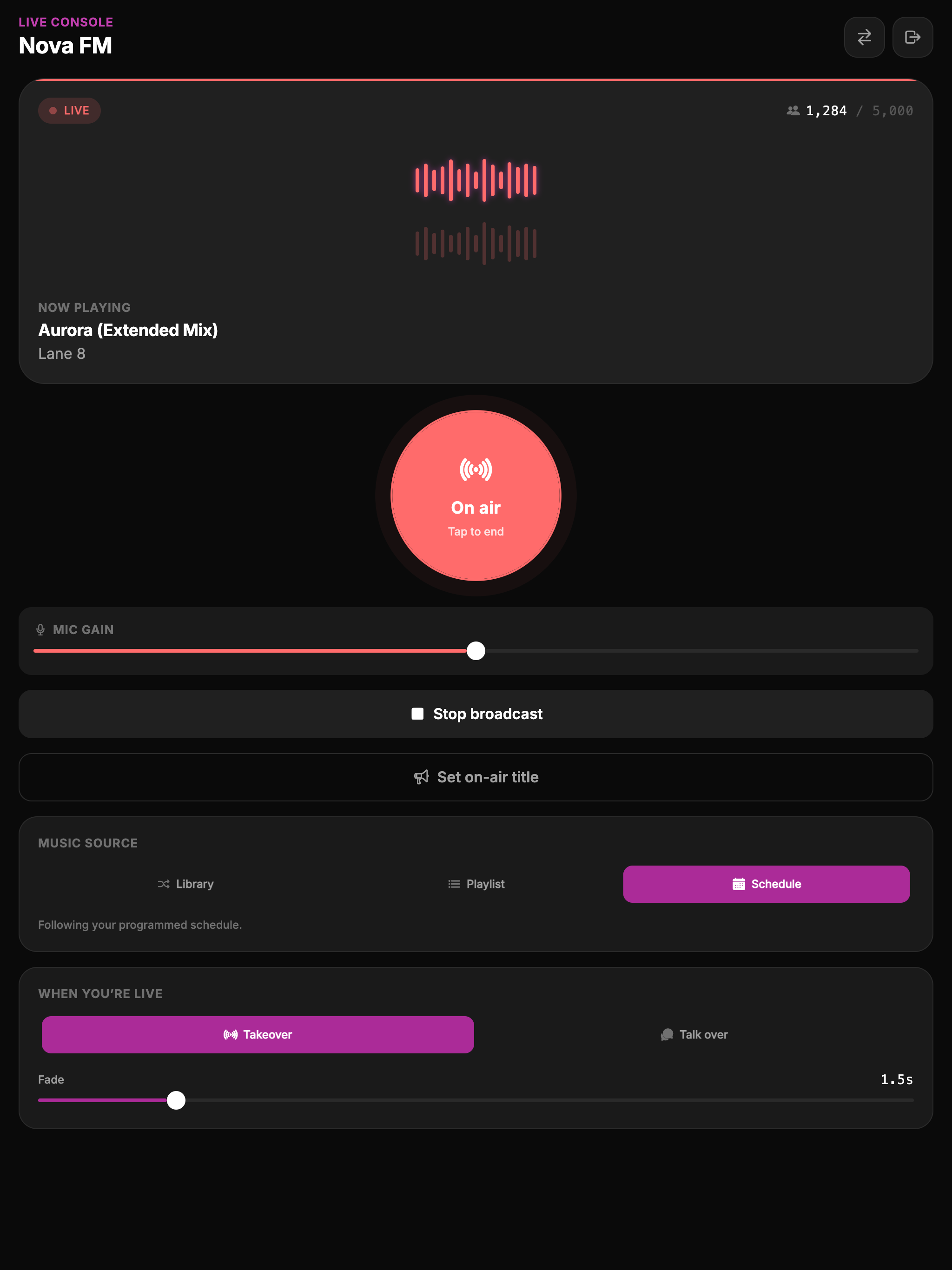 Nobex Broadcaster screenshot 9