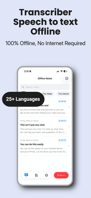 OffNote: Offline Voice Notes Screenshot 1 of 4