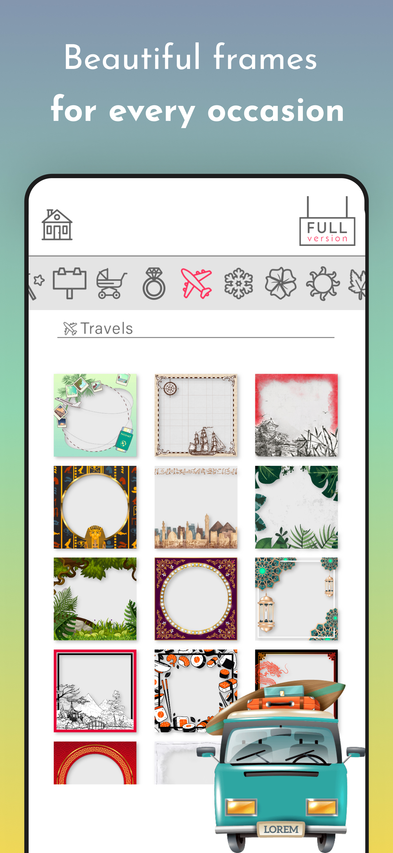 Square fit multi photo frames