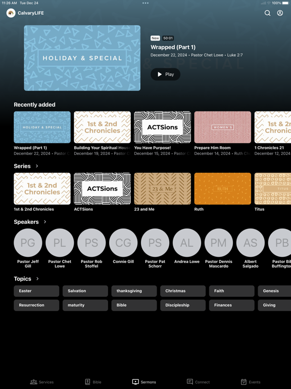 Calvary LIFE LA iPad screenshot 2 - Education app