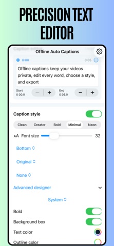 Offline AI Auto Captions iPhone screenshot