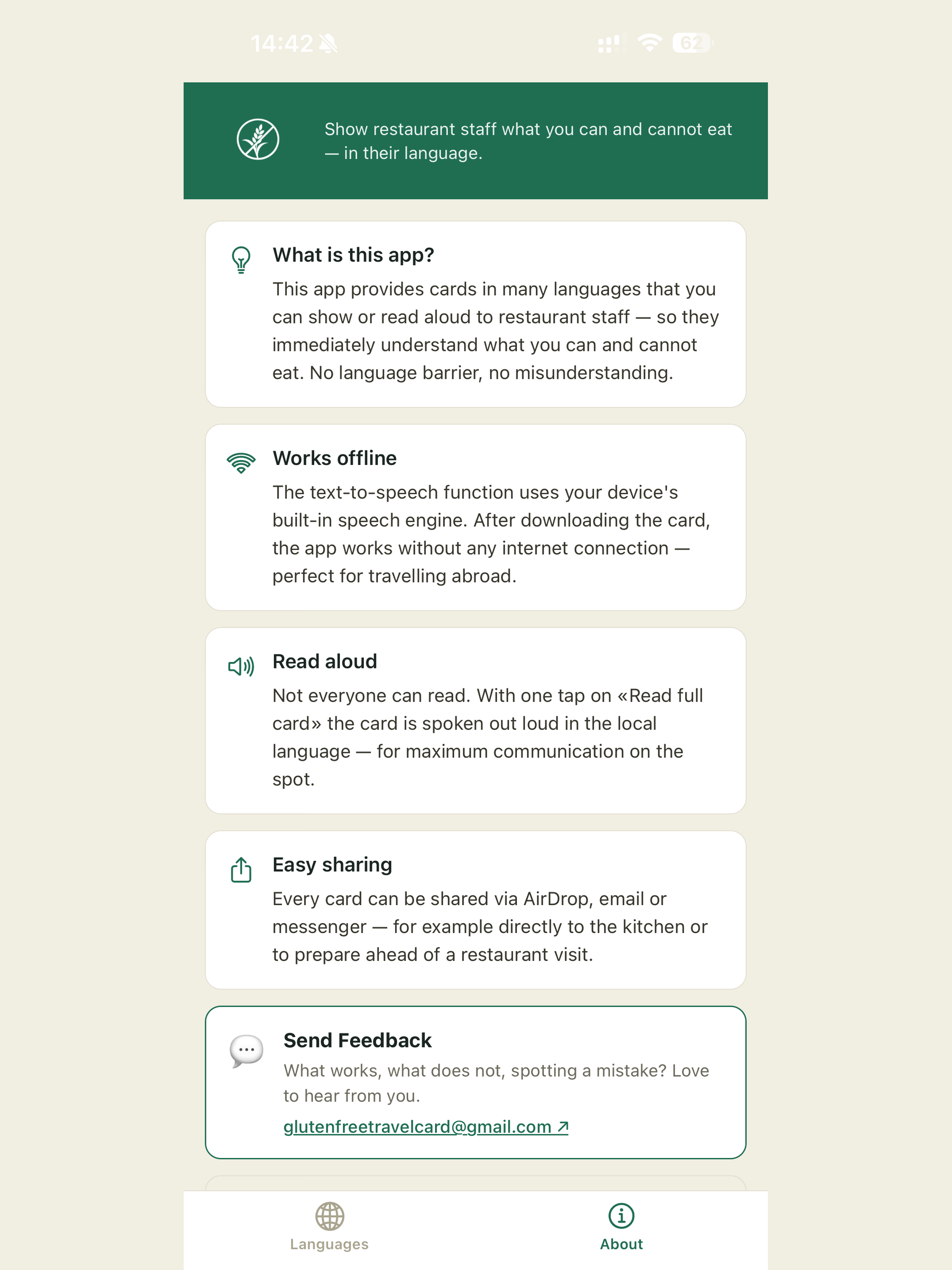 Gluten Free Travel Card screenshot 16
