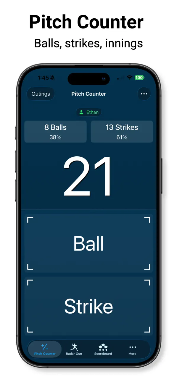 Screenshot #1 pour Pitch Counter & Radar Gun