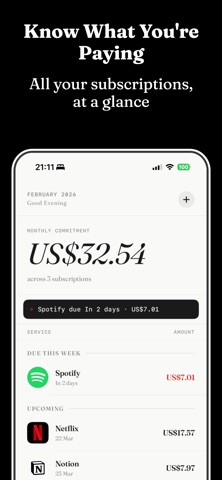 Vittra - Subscription Tracker Screenshot 1 of 5