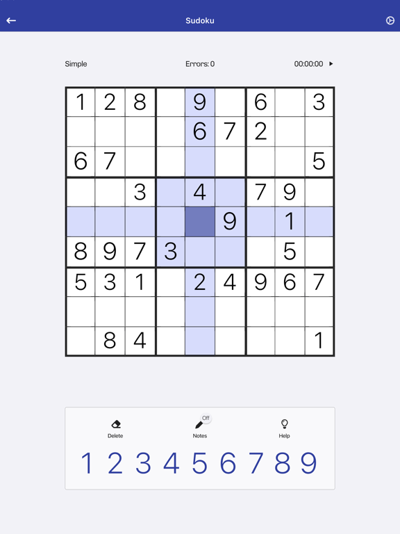 Sudoku - Numbers Logic Puzzles iPad screenshot 2 - Games app