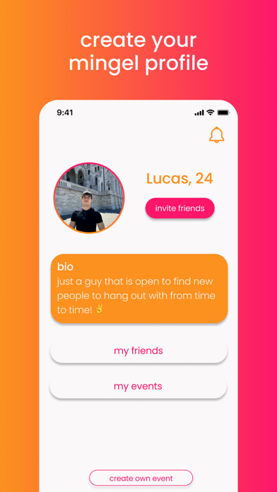 Screenshot #3 pour mingel: friends & events app