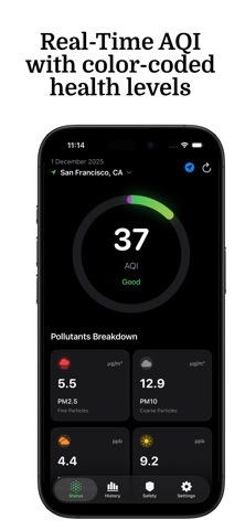 My Air Quality App - AQI iPhone screenshot