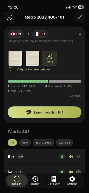 Worso: Learn Words From Books screenshot 1
