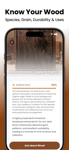 Wood Identifier: WoodSnap iPhone screenshot